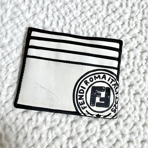 Fendi Handbags - Fendi Joshua Vides White & Black Card Holder